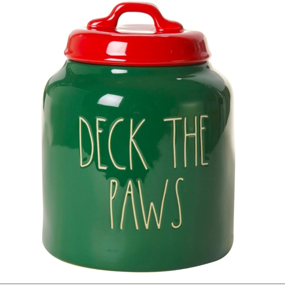 Rae Dunn “DECK THE PAWS” Canister